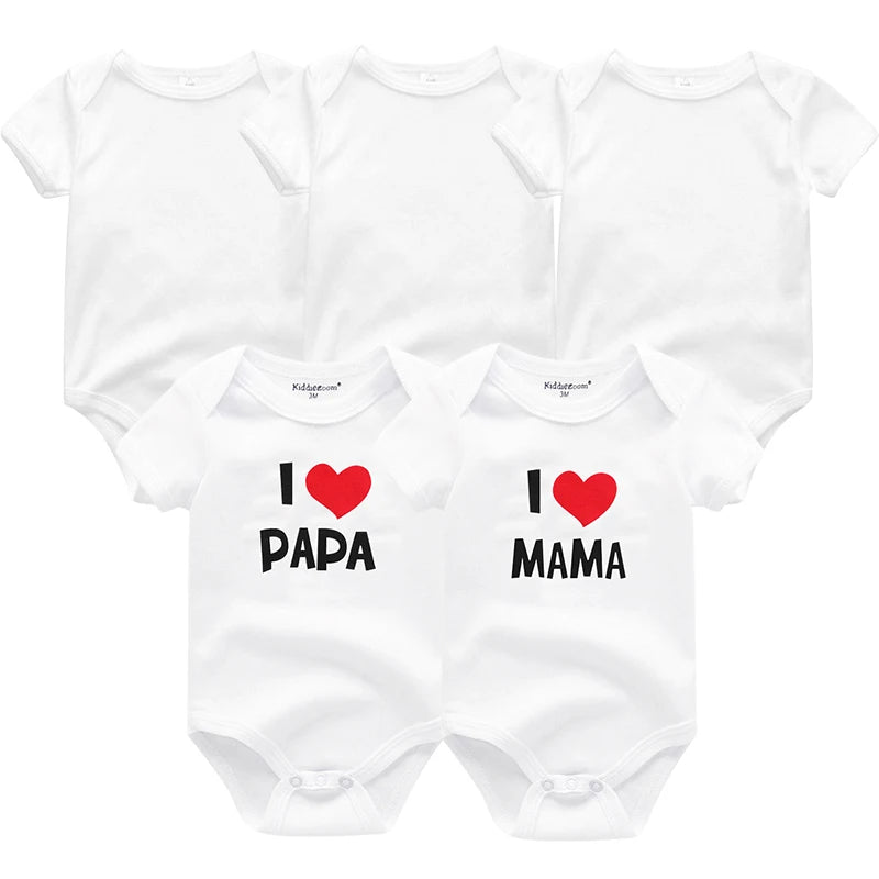5Pcs/Set Baby Boys Jumpsuit Cartoon Newborn Girl Rompers Cotton Soft Infant Bodysuit Spring Summer Casual ropa bebe Costume Cute