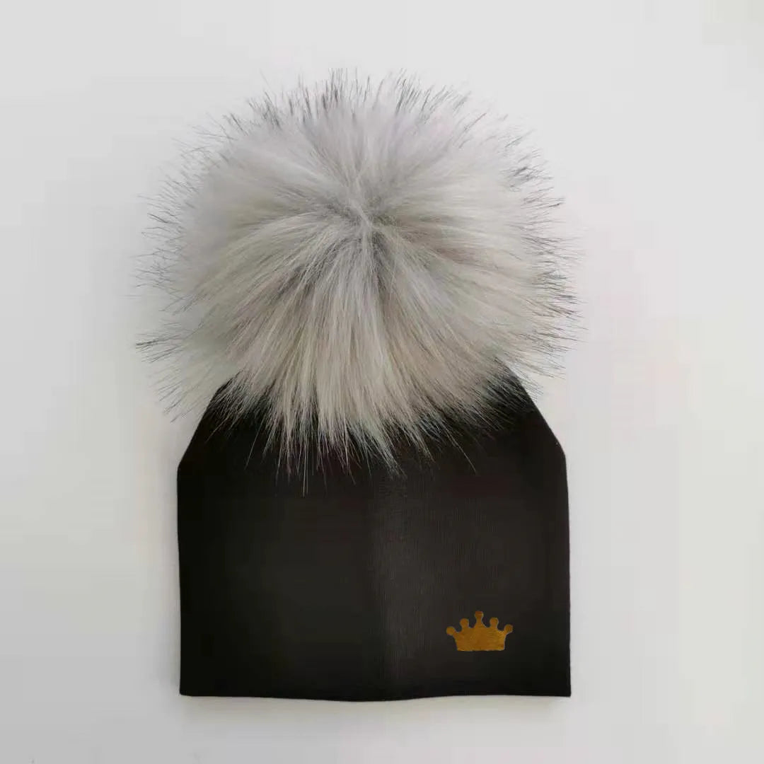 baby boy hat newborn cotton hats baby pom pom crown photo props children&