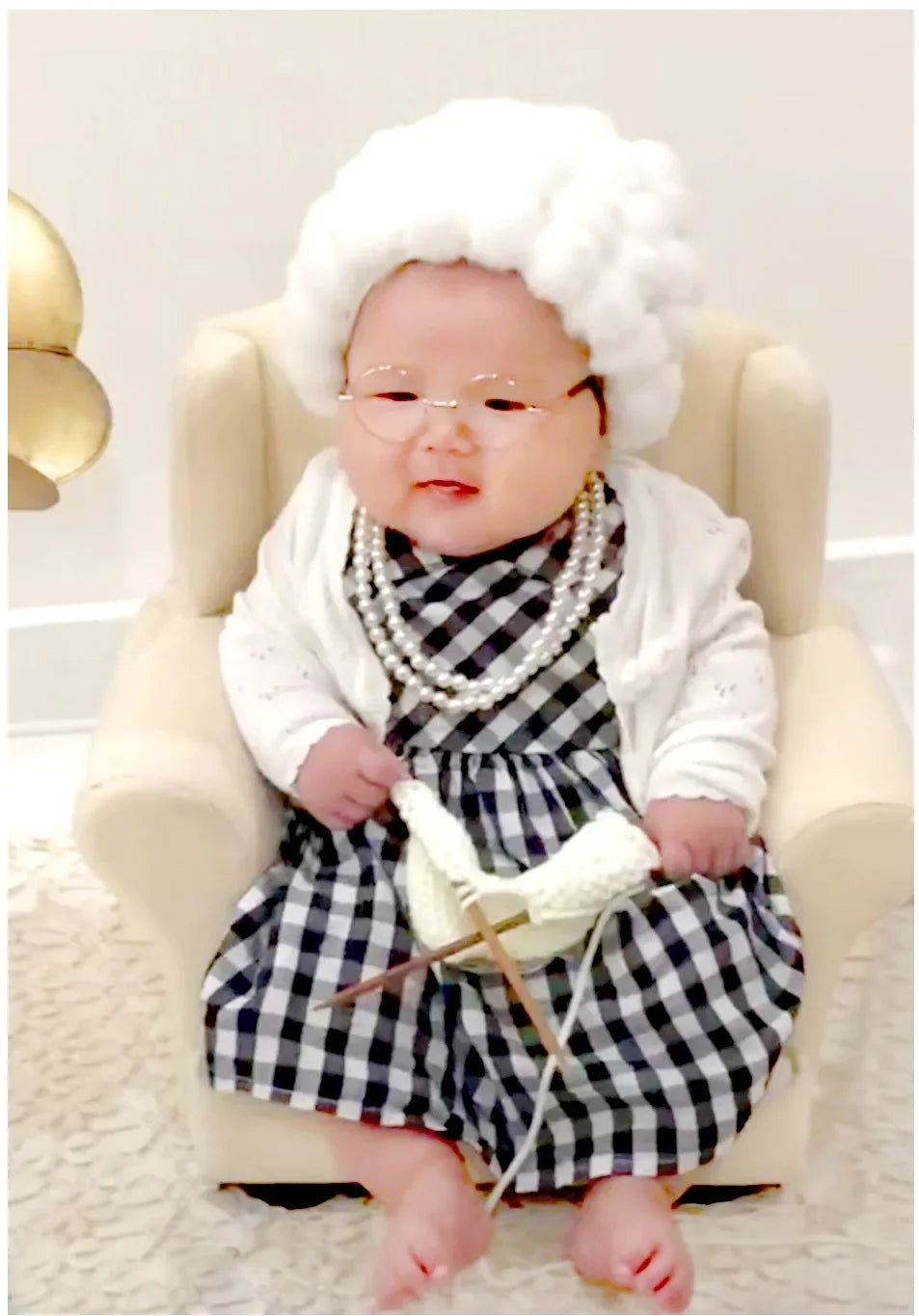 Newborn Photography Props Grandmother Outfit Baby Girl Cosplay Grandma Clothes Baby Boy Grandpa Costume Photo Newborn Outfit