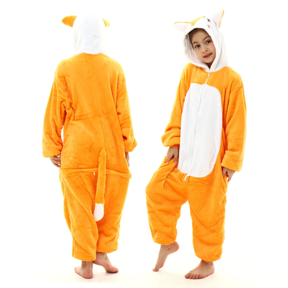 children unicorn pajamas kids stitch pijamas boys animal jumpsuits baby girls flannel kigurumi onesies for winter
