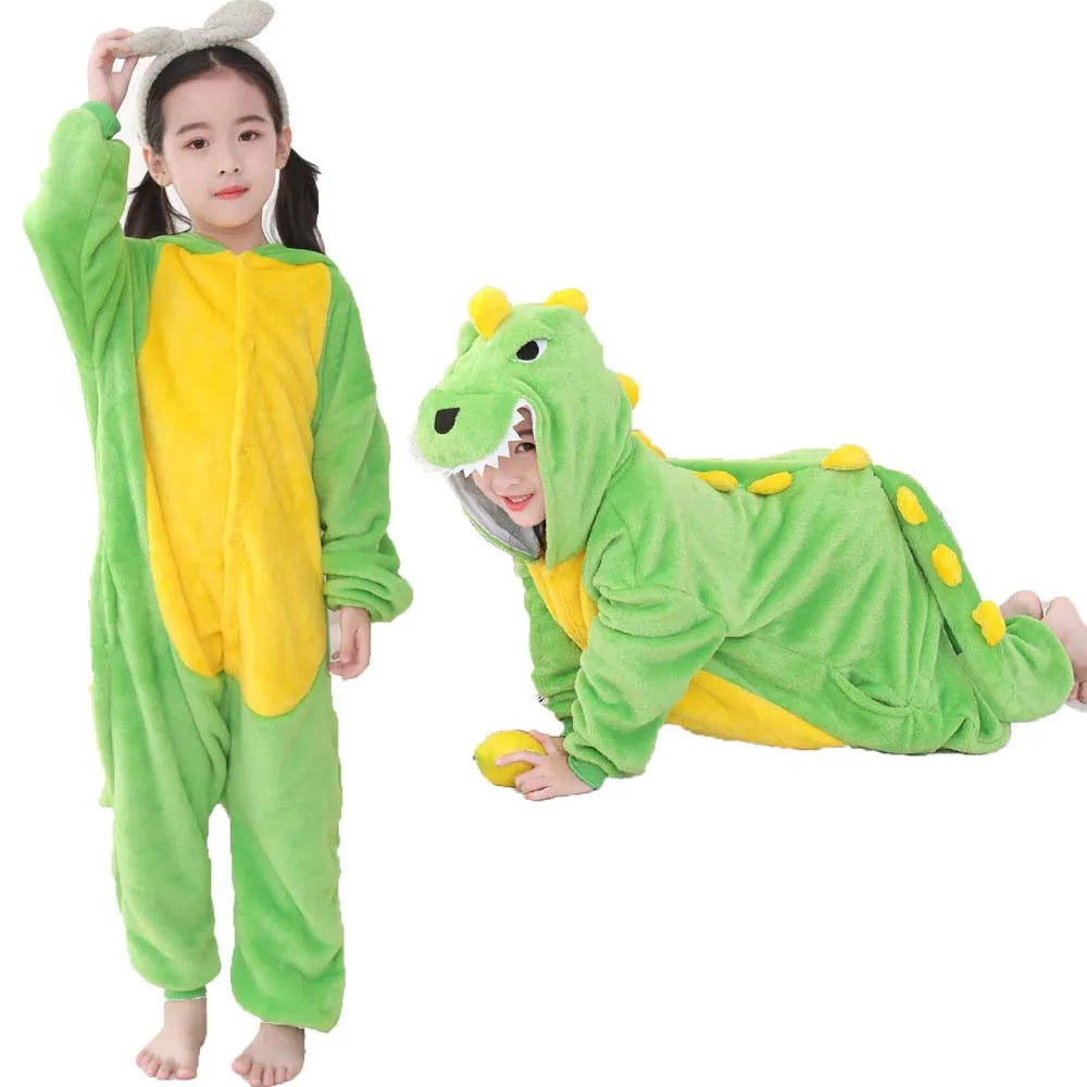 children unicorn pajamas kids stitch pijamas boys animal jumpsuits baby girls flannel kigurumi onesies for winter