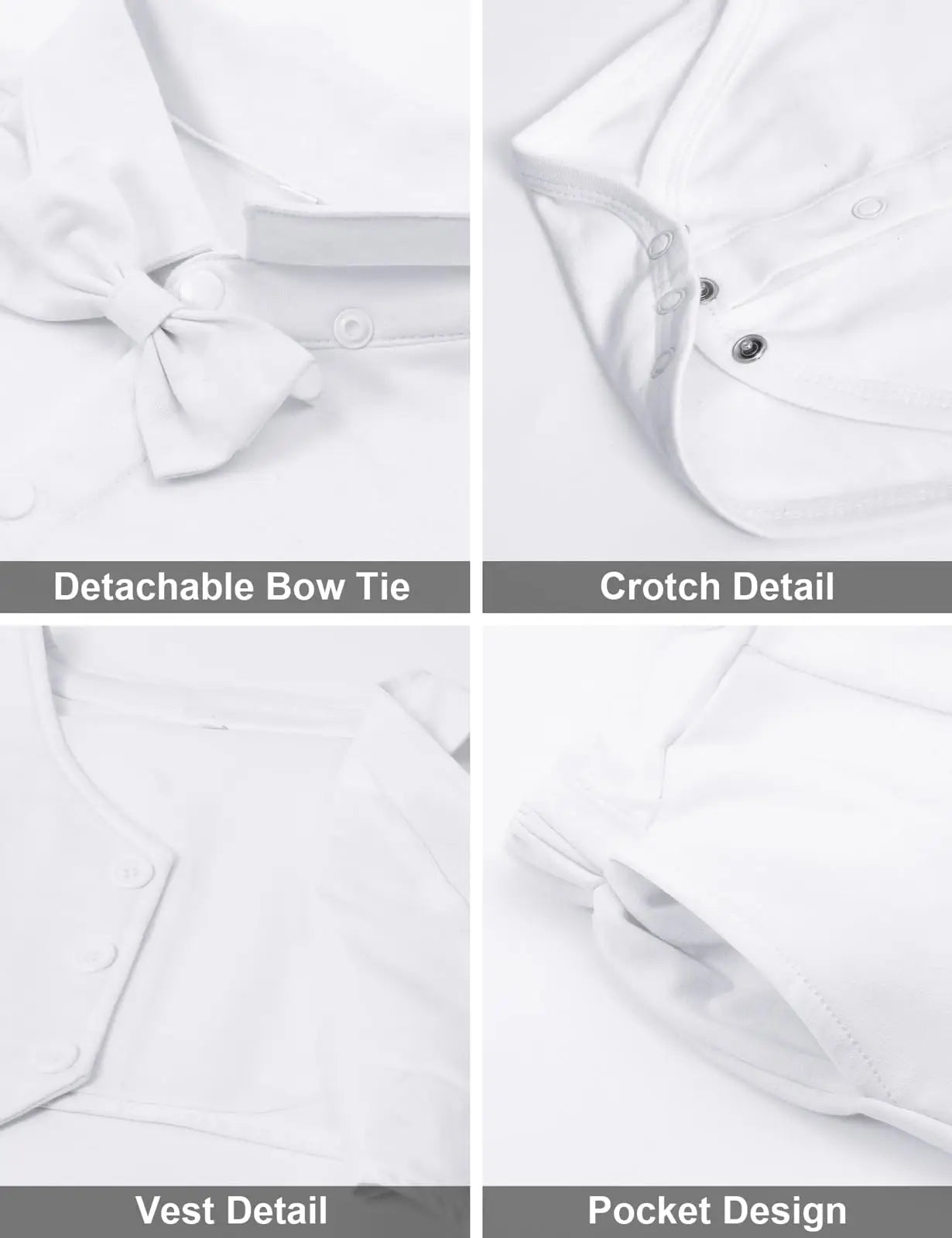Baby Boys Suit Infant Formal Outfit Wedding 1st Birthday Dress Outfits Newborn Bodysuit Vest Pants Gentleman Clothes Sets
