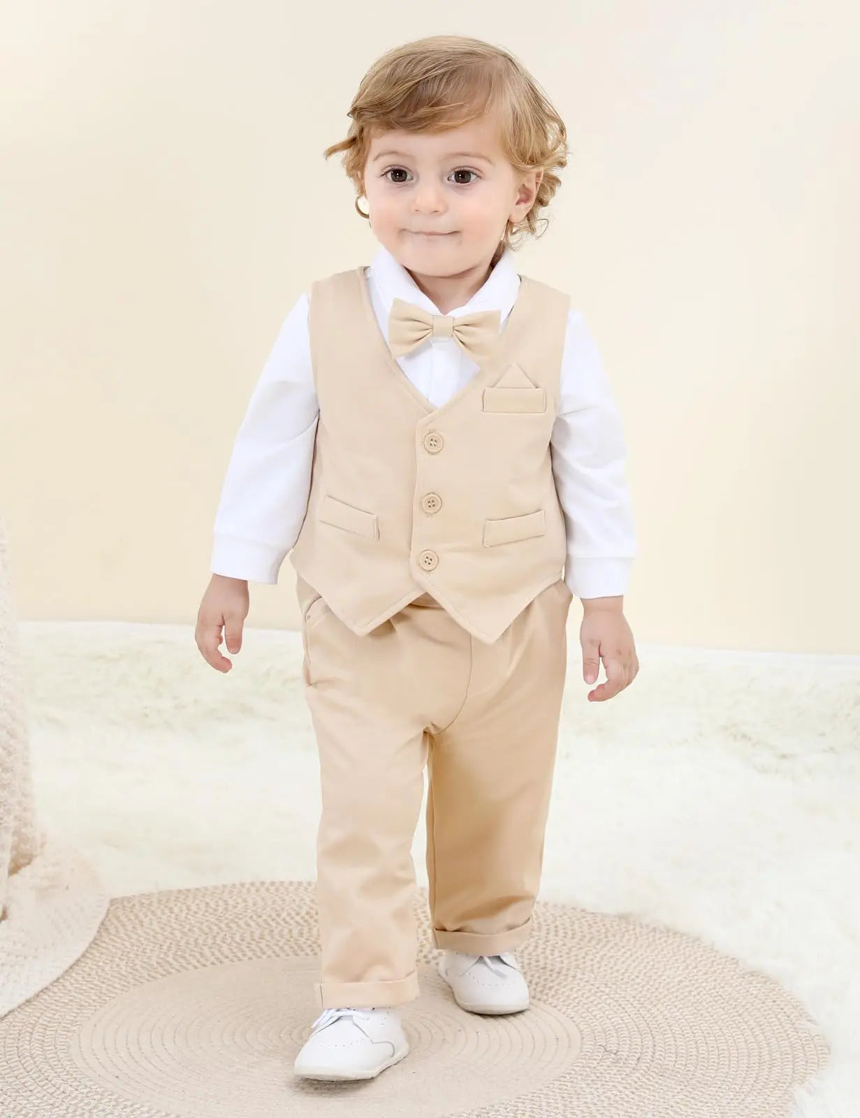 Baby Boys Suit Infant Formal Outfit Wedding 1st Birthday Dress Outfits Newborn Bodysuit Vest Pants Gentleman Clothes Sets