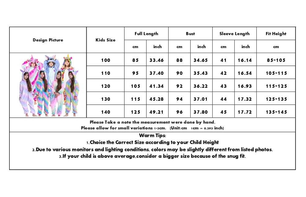 children unicorn pajamas kids stitch pijamas boys animal jumpsuits baby girls flannel kigurumi onesies for winter
