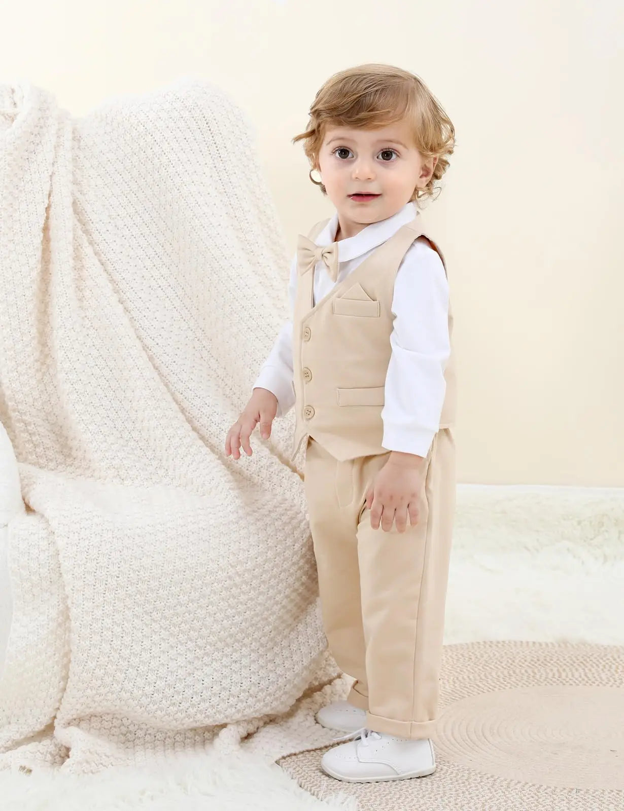 Baby Boys Suit Infant Formal Outfit Wedding 1st Birthday Dress Outfits Newborn Bodysuit Vest Pants Gentleman Clothes Sets