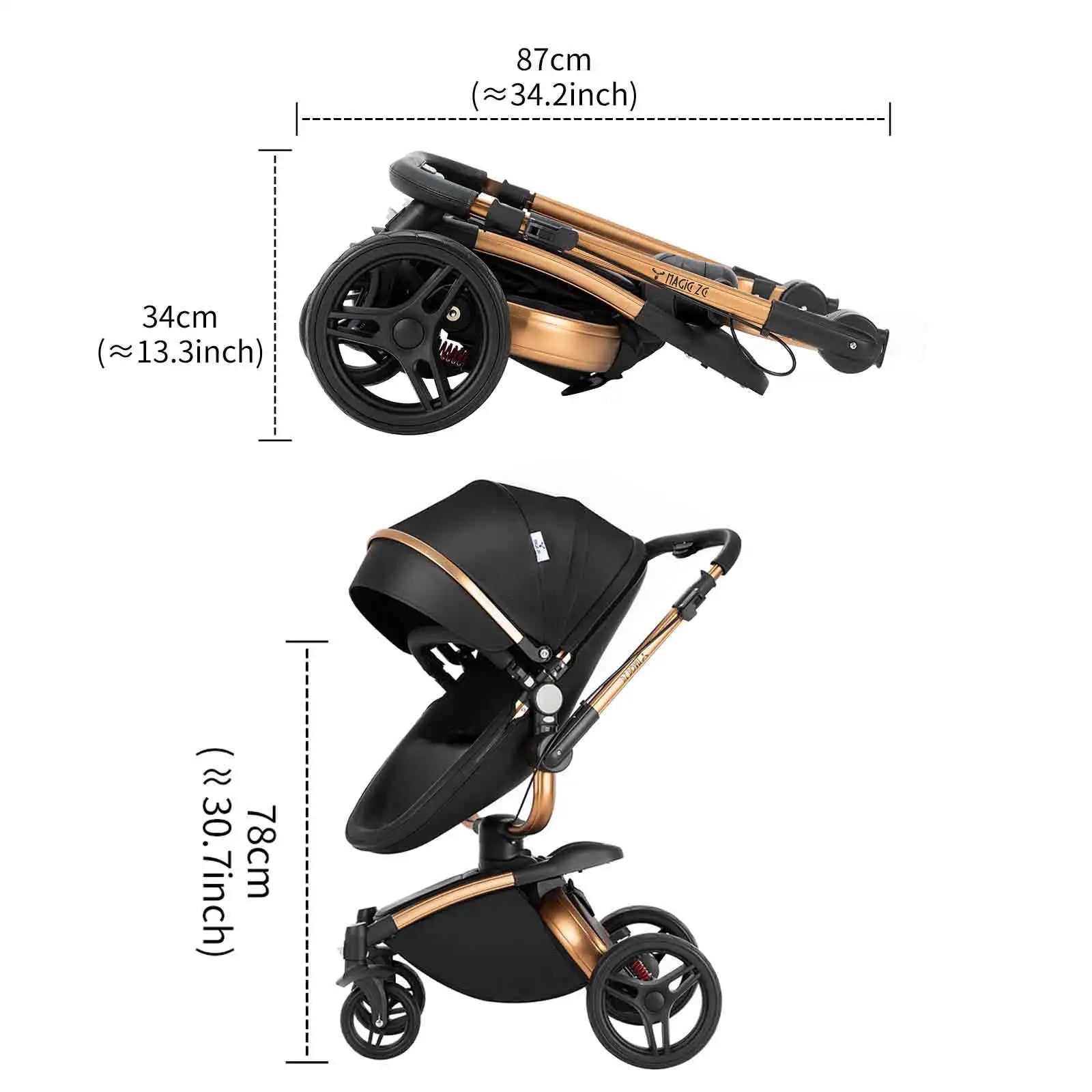 360° Swivel 3-in-1 Baby Stroller