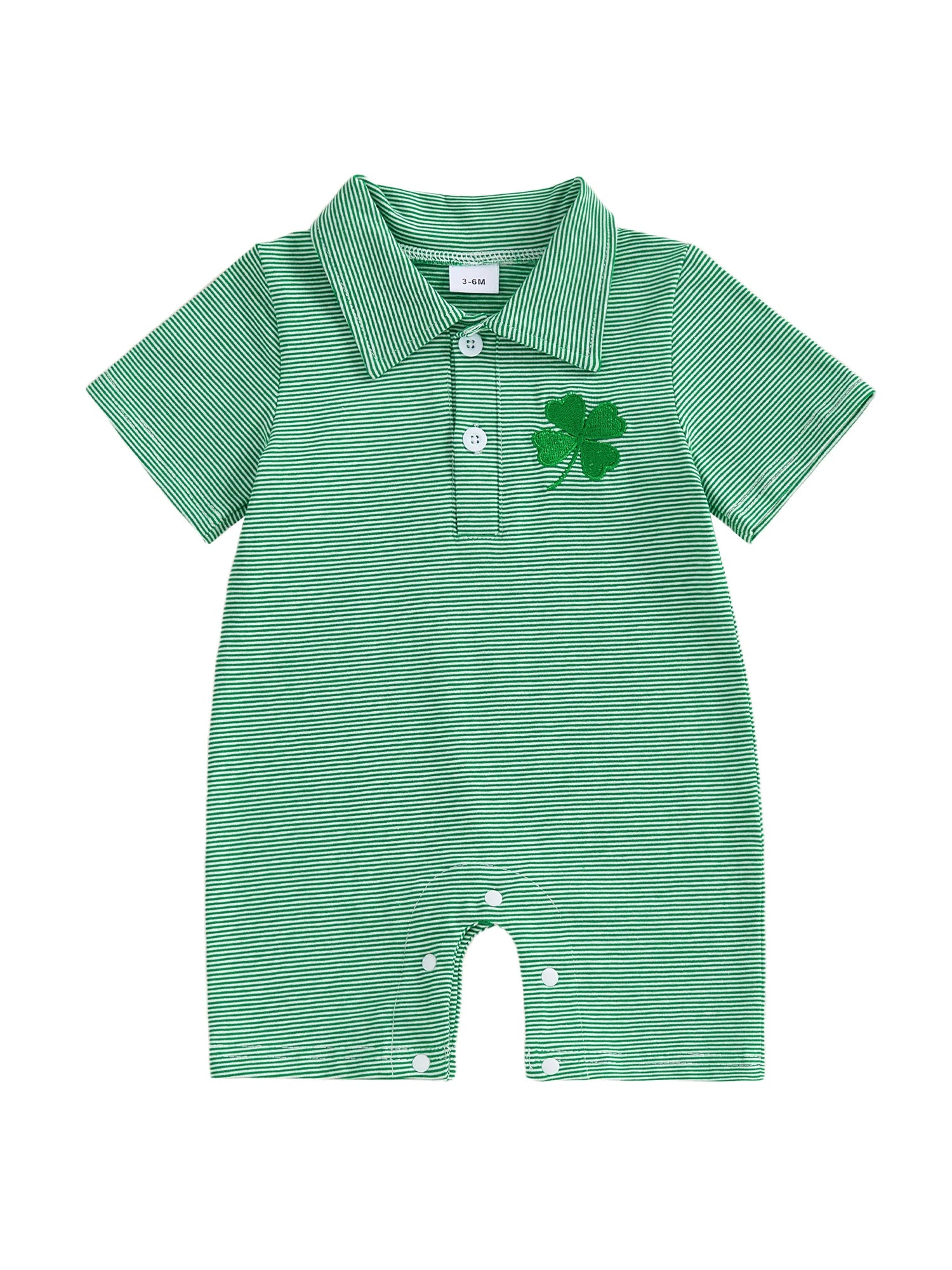 St. Patrick’s Clover Baby Romper
