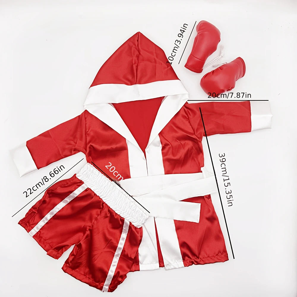 Newborn Photography Props Boxing Theme Baby Photo Outfit Infant Bathrobe Shorts Gloves Set Newborn Photo Costume Studio Props