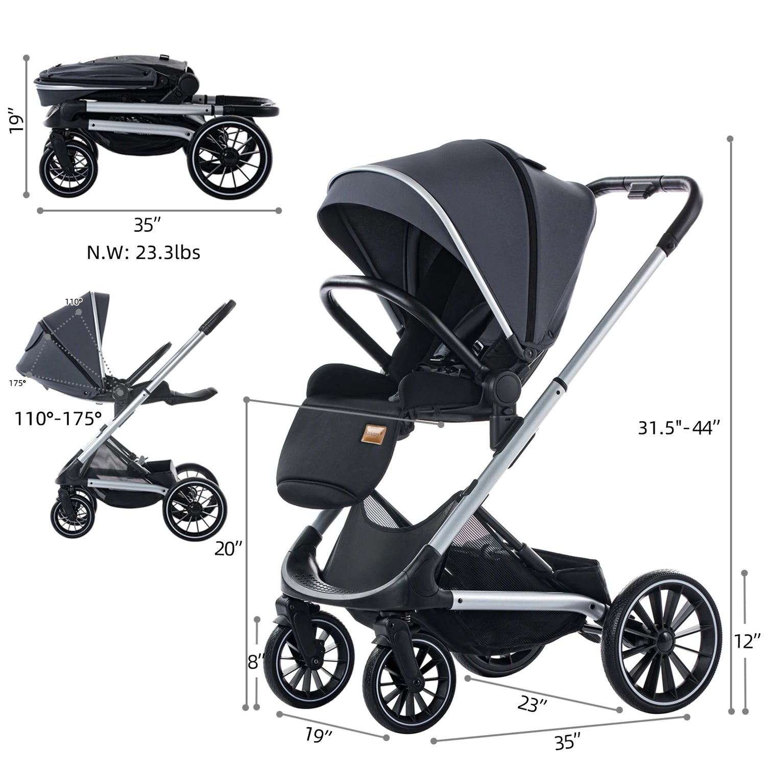 Reversible Compact Baby Stroller