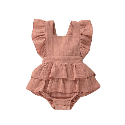 Ruffle Cotton Baby Girl Romper