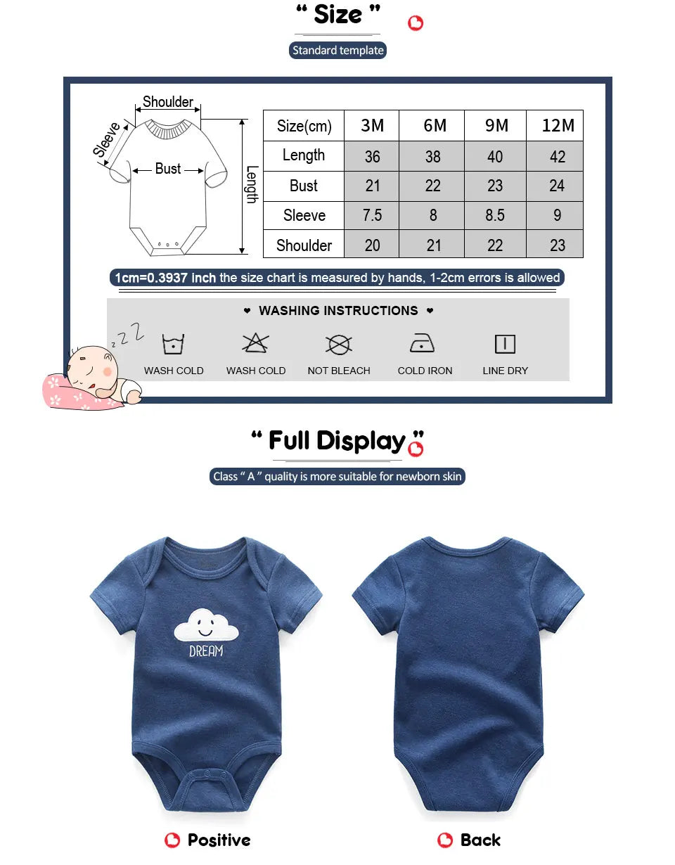 Uniesx Newborn Baby Rompers Clothing 7Pcs/Lot Infant Jumpsuits 100%Cotton Children Roupa De Bebe Girls&amp;Boys Baby Clothes