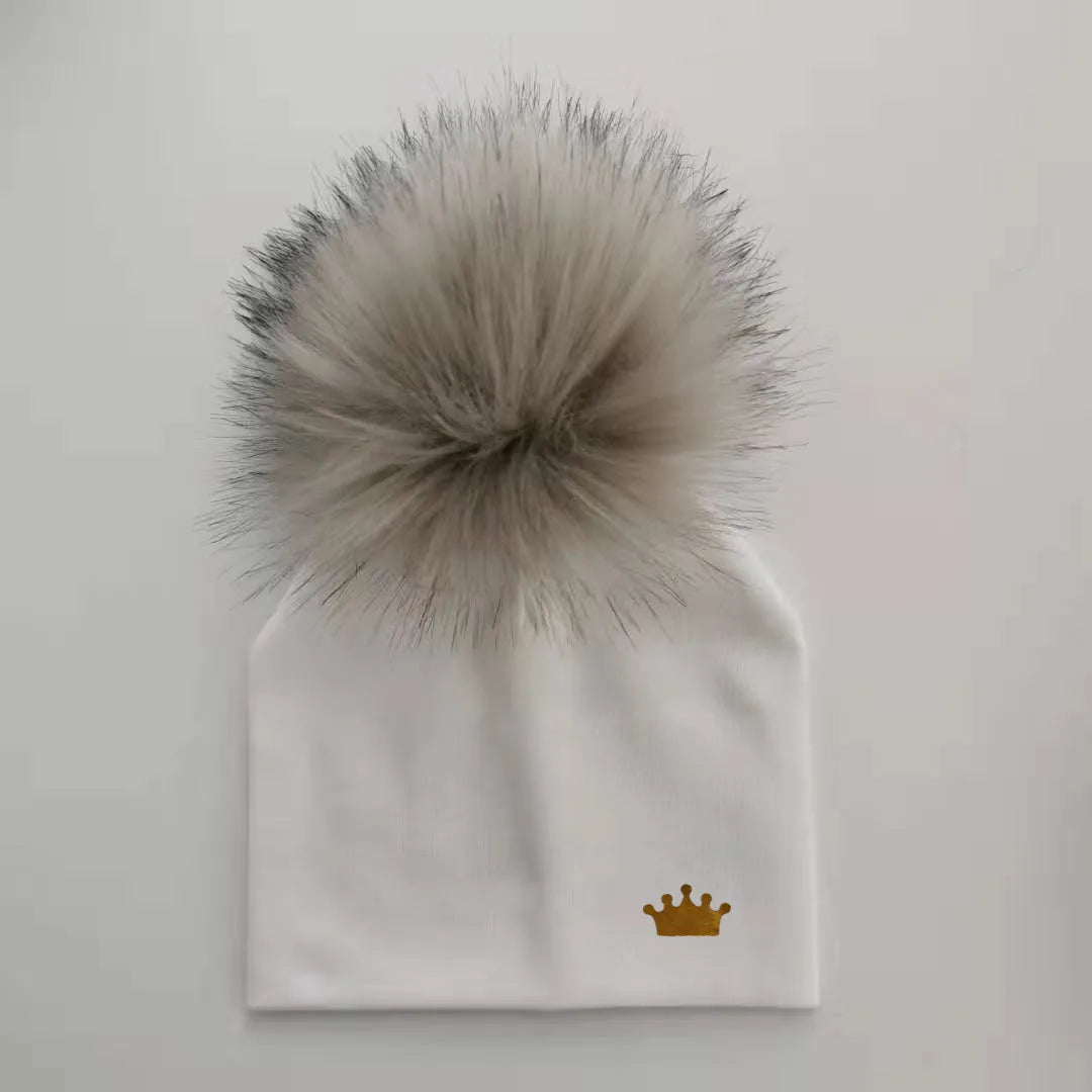 baby boy hat newborn cotton hats baby pom pom crown photo props children&