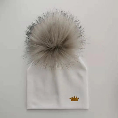 baby boy hat newborn cotton hats baby pom pom crown photo props children&