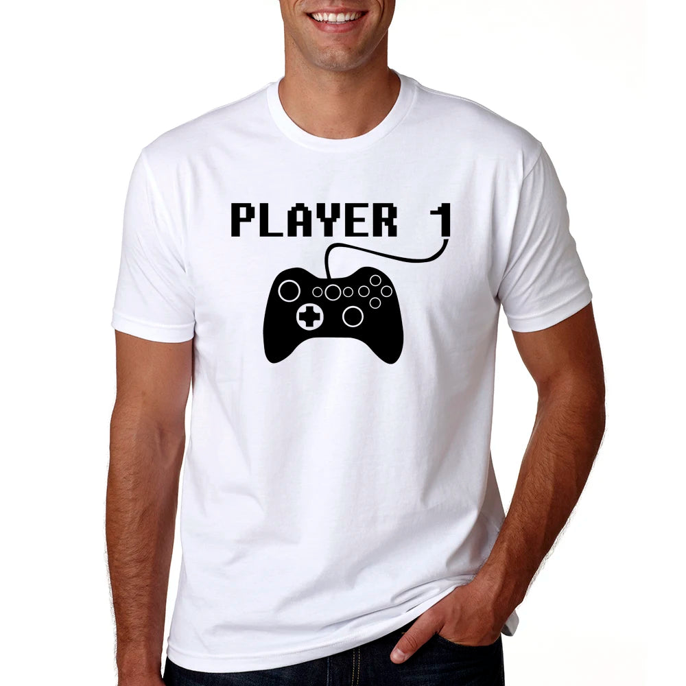 Player 1 Player 2 Matching Family Clothes Father Mother Kids Tshirts Dad Boy Match Tops Players Shirts Family Look Clothes