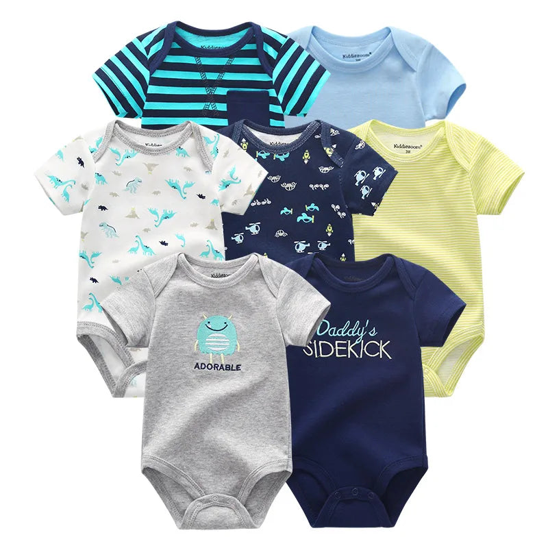 Uniesx Newborn Baby Rompers Clothing 7Pcs/Lot Infant Jumpsuits 100%Cotton Children Roupa De Bebe Girls&amp;Boys Baby Clothes