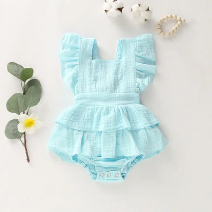 Ruffle Cotton Baby Girl Romper