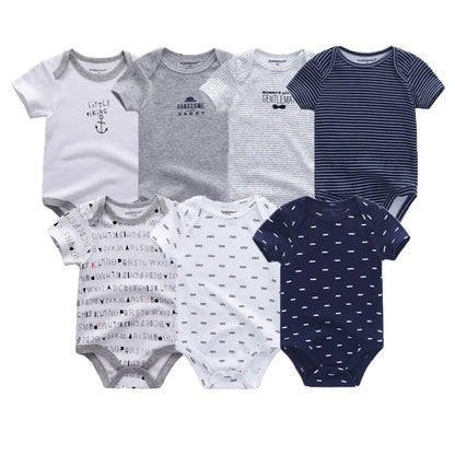 Uniesx Newborn Baby Rompers Clothing 7Pcs/Lot Infant Jumpsuits 100%Cotton Children Roupa De Bebe Girls&amp;Boys Baby Clothes