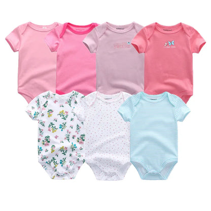 Uniesx Newborn Baby Rompers Clothing 7Pcs/Lot Infant Jumpsuits 100%Cotton Children Roupa De Bebe Girls&amp;Boys Baby Clothes