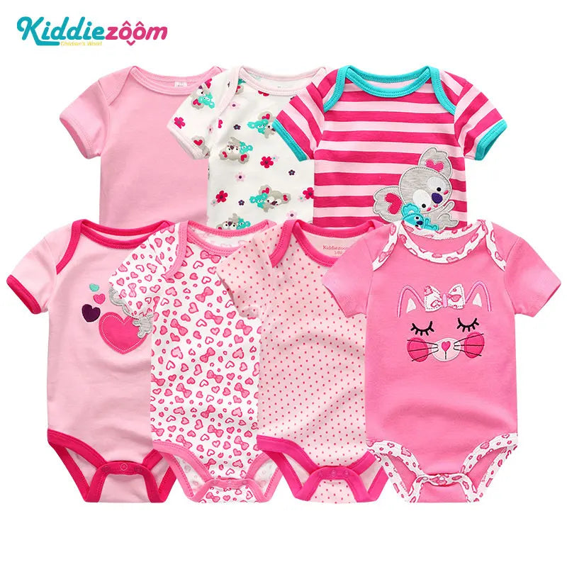 Uniesx Newborn Baby Rompers Clothing 7Pcs/Lot Infant Jumpsuits 100%Cotton Children Roupa De Bebe Girls&amp;Boys Baby Clothes