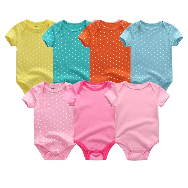 Uniesx Newborn Baby Rompers Clothing 7Pcs/Lot Infant Jumpsuits 100%Cotton Children Roupa De Bebe Girls&amp;Boys Baby Clothes