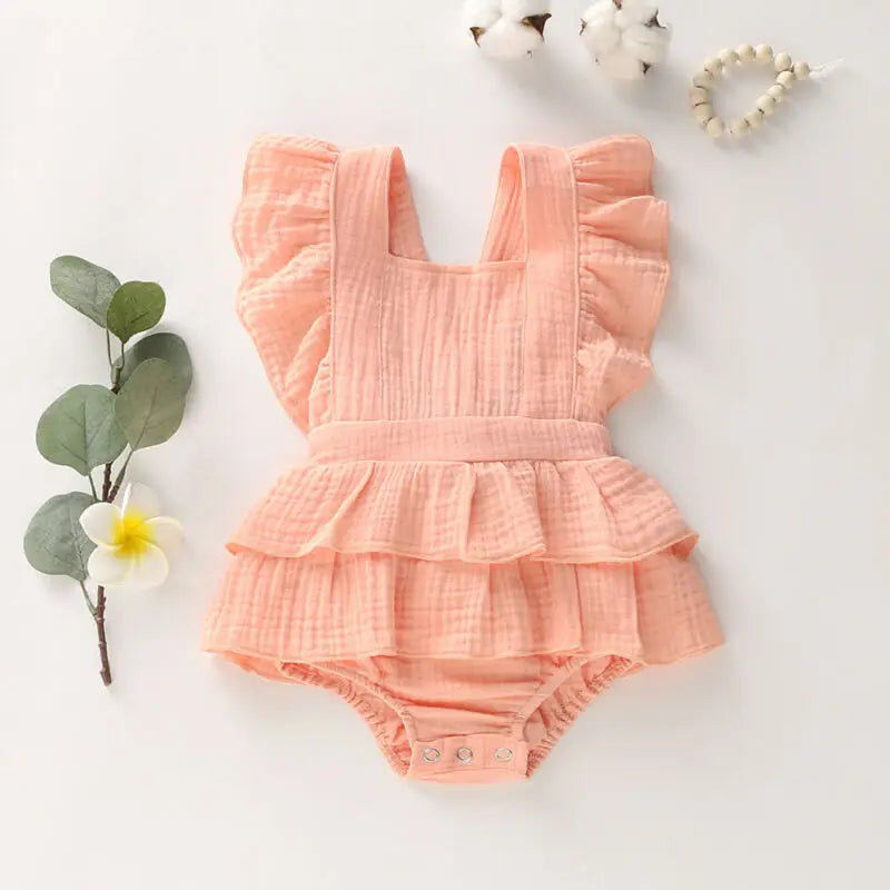 Ruffle Cotton Baby Girl Romper