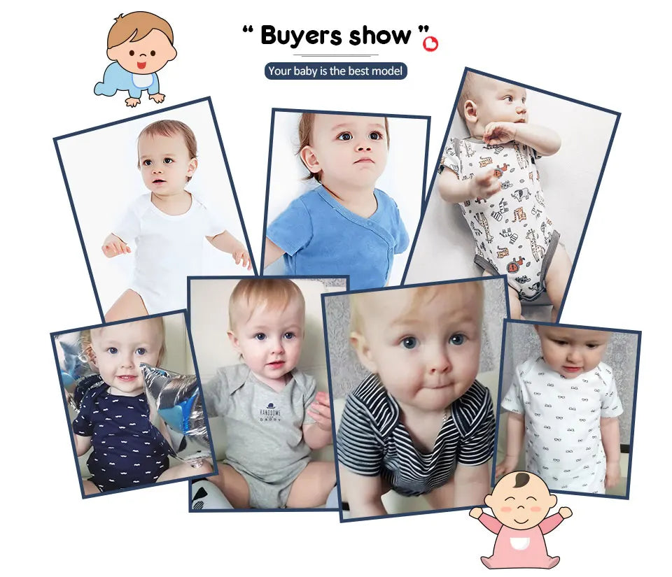 Uniesx Newborn Baby Rompers Clothing 7Pcs/Lot Infant Jumpsuits 100%Cotton Children Roupa De Bebe Girls&amp;Boys Baby Clothes