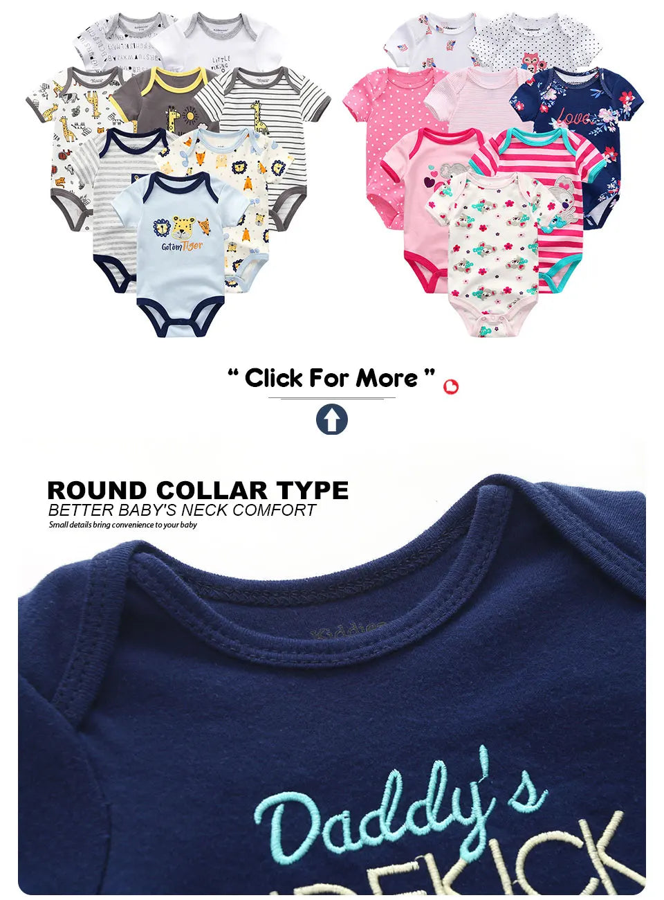 Uniesx Newborn Baby Rompers Clothing 7Pcs/Lot Infant Jumpsuits 100%Cotton Children Roupa De Bebe Girls&amp;Boys Baby Clothes