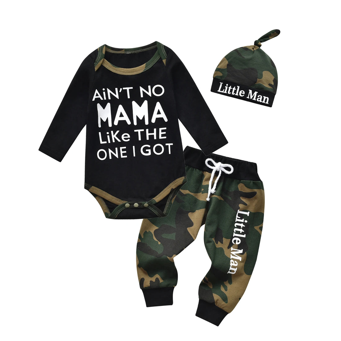Camo Print Baby Boy Romper Set