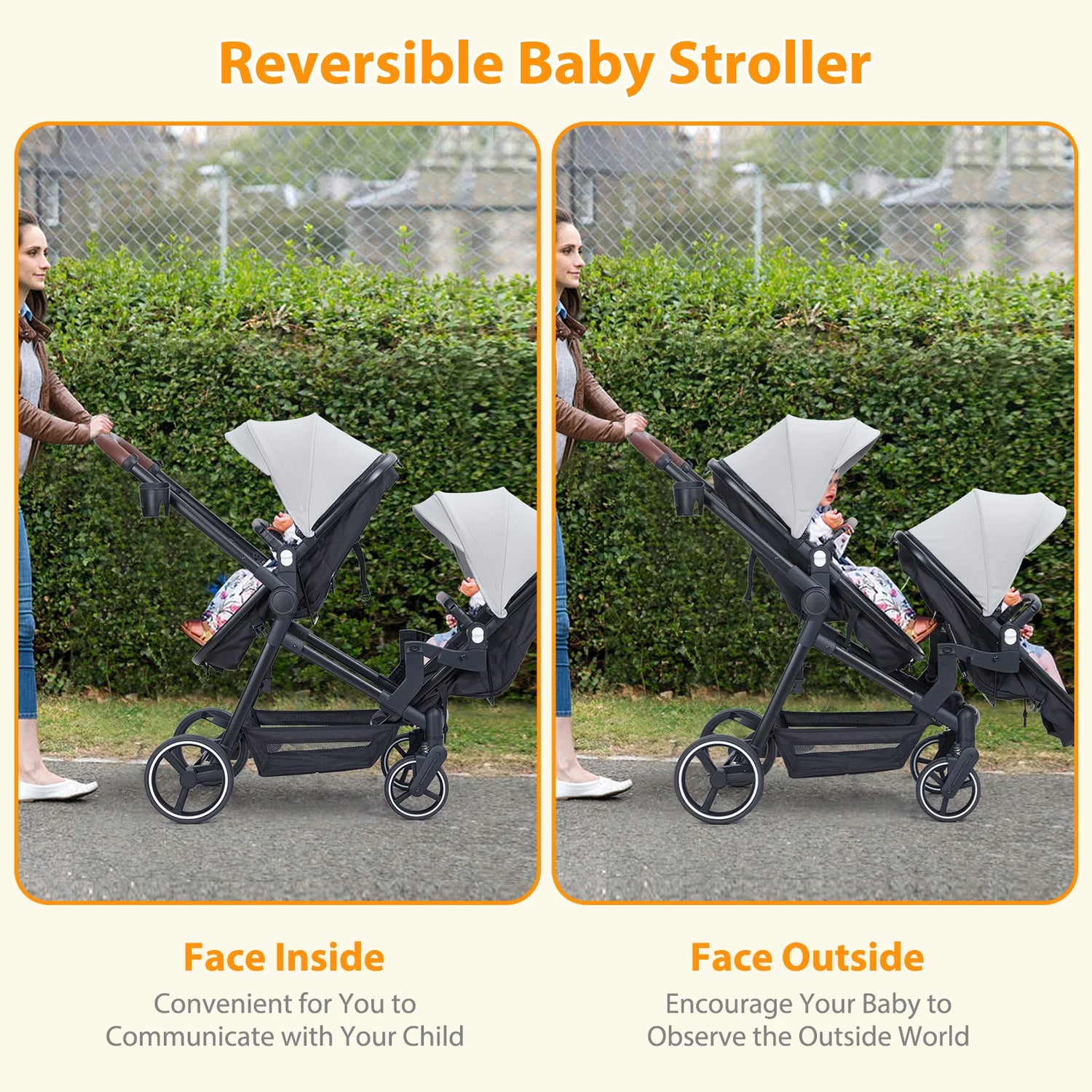 Foldable Double Baby Stroller