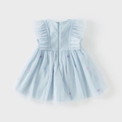 Dave Bella Girls Baby Princess Dress Summer Sweet Shell Embroidery Kids Mesh Elegant Dress Party Outdoor Seaside DB2251295