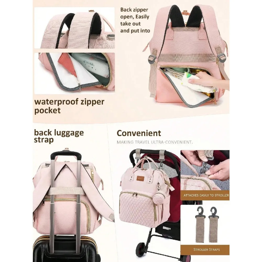 Diaper Backpack with Changing Pad
