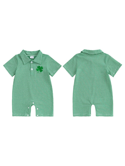 St. Patrick’s Clover Baby Romper