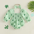 Plaid Shamrock Baby Romper