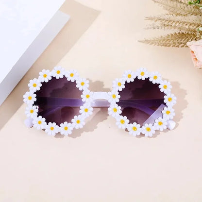 Children Sunglasses Flower Decorate Cute Baby Girls Summer Outdoor Sun Glasses Kids Boy UV400 Acrylic Eyewear Gifts