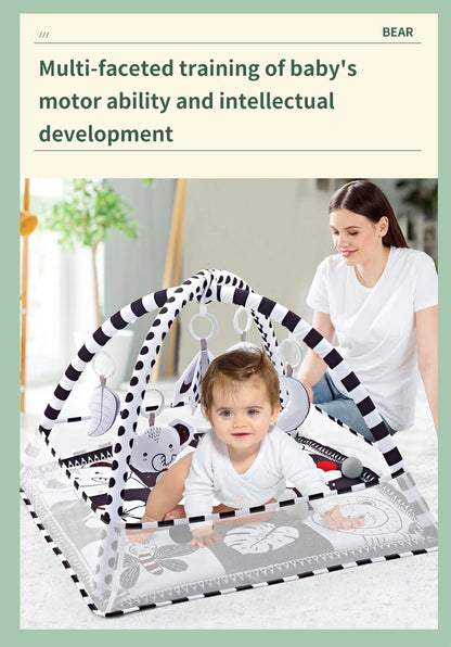 Baby Play Gym Play Mat Children Play Mat Rack Newborn Baby Activity Gym Mat 0-36 Months Tummy Time Crawling Game Blanket Toys