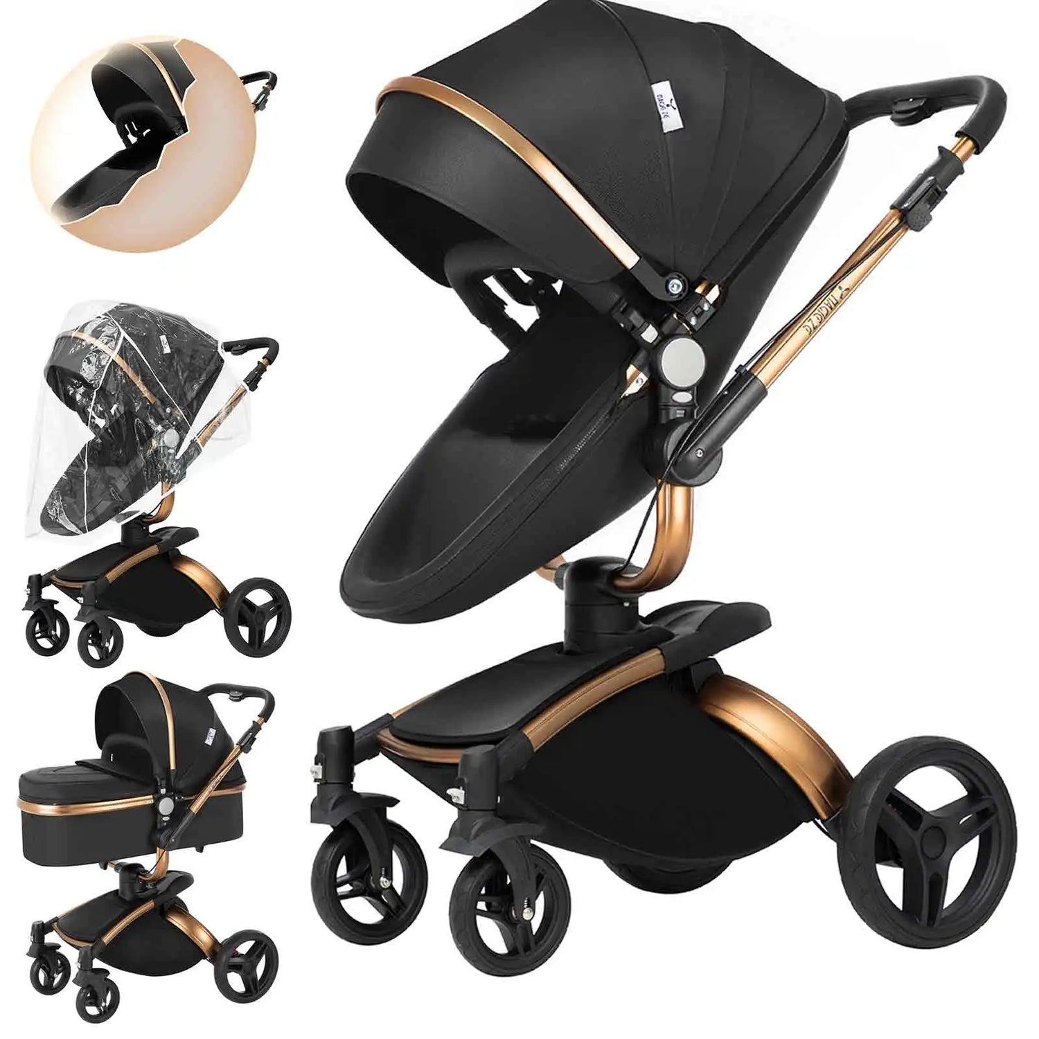 360° Swivel 3-in-1 Baby Stroller