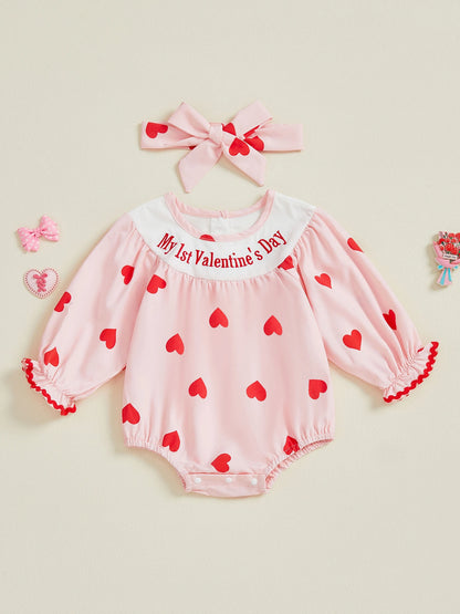Valentine Heart Baby Romper Set
