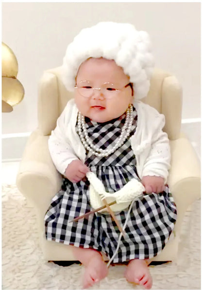 Newborn Photography Props Grandmother Outfit Baby Girl Cosplay Grandma Clothes Baby Boy Grandpa Costume Photo Newborn Outfit