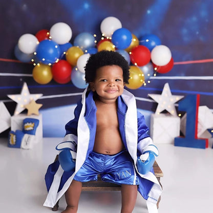 Newborn Photography Props Boxing Theme Baby Photo Outfit Infant Bathrobe Shorts Gloves Set Newborn Photo Costume Studio Props