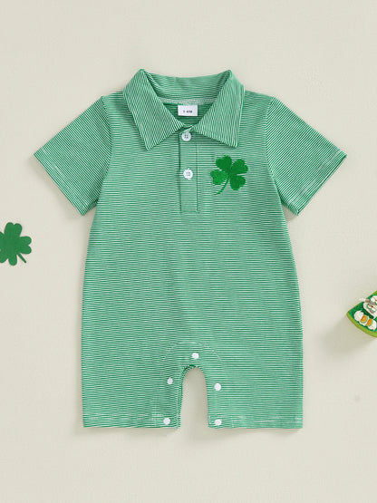 St. Patrick’s Clover Baby Romper