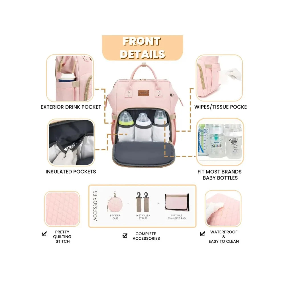 Diaper Backpack with Changing Pad