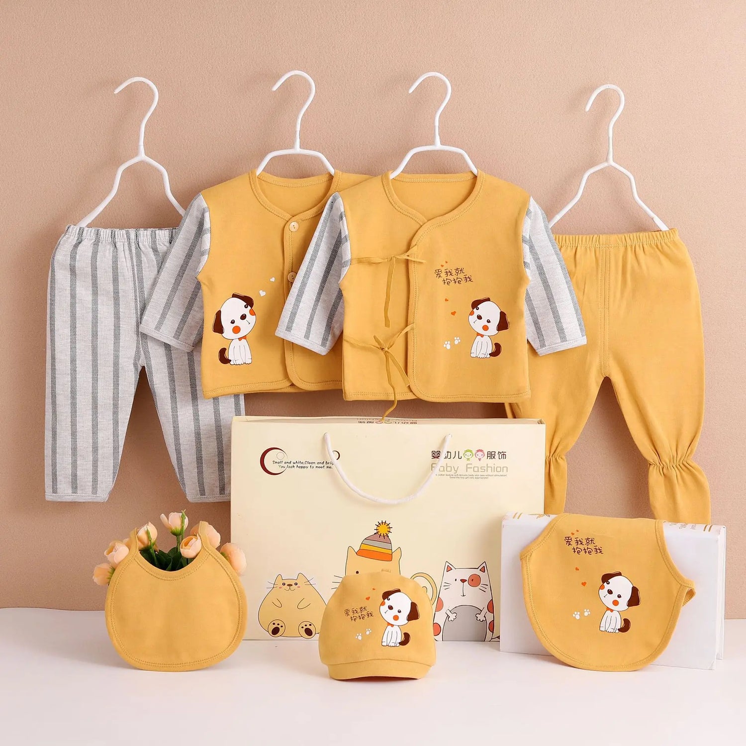 7 Pieces Newborn Clothes Pure Cotton Baby Set 0-3 Months Kids Suit Sets For Girls Boys Unisex Gifts