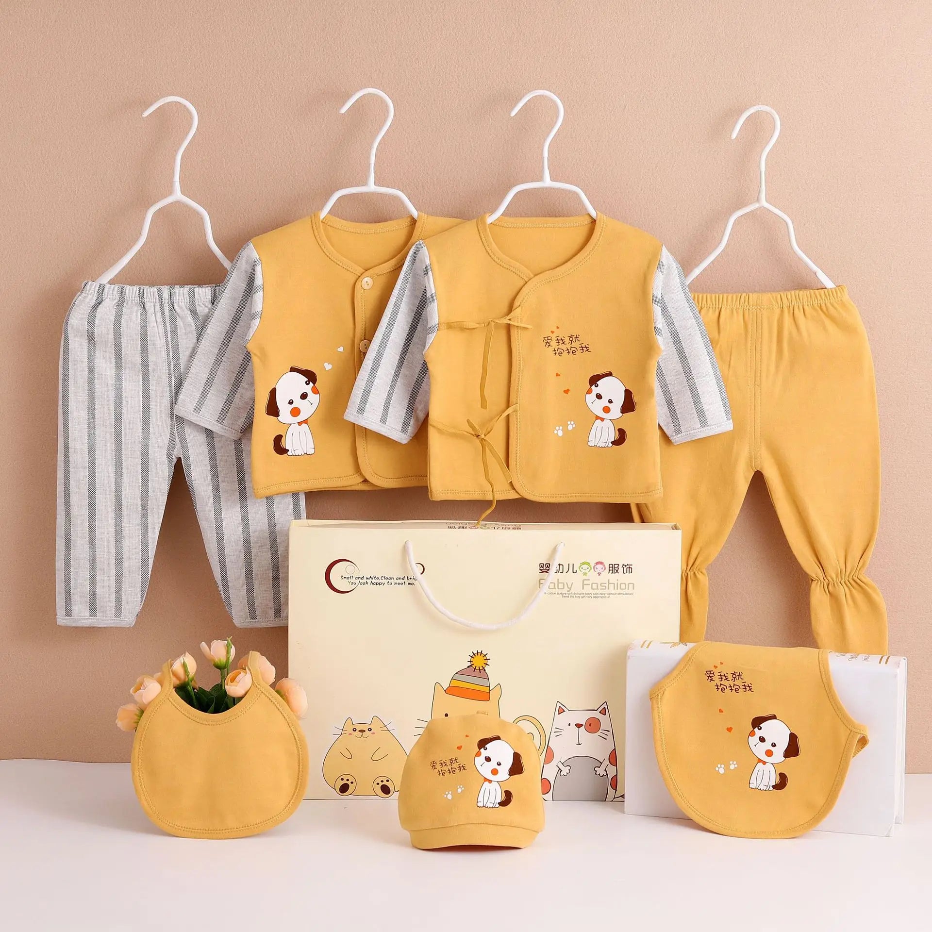 7 Pieces Newborn Clothes Pure Cotton Baby Set 0-3 Months Kids Suit Sets For Girls Boys Unisex Gifts