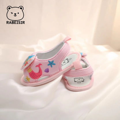 Summer 0-18 Months Baby Girl Princess Watermelon Cloth Sole Cloth Shoes Toddler Baby Sandals