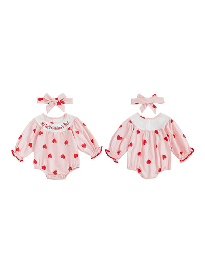Valentine Heart Baby Romper Set