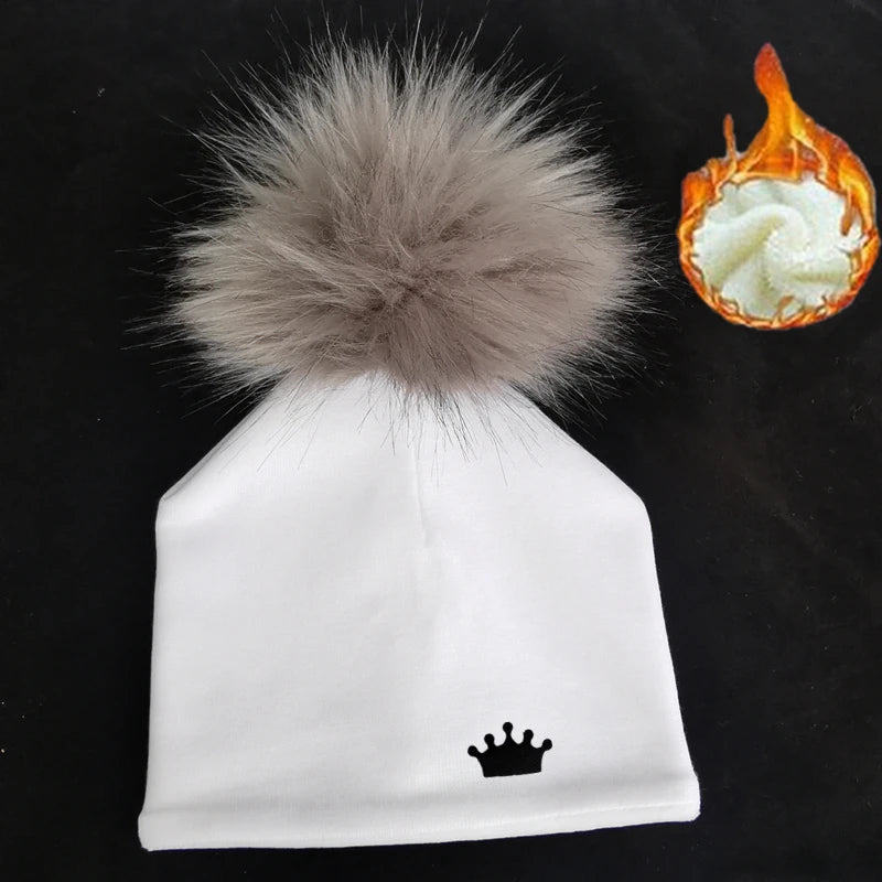 baby boy hat newborn cotton hats baby pom pom crown photo props children&