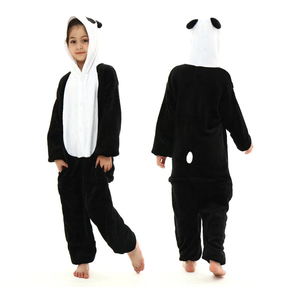 children unicorn pajamas kids stitch pijamas boys animal jumpsuits baby girls flannel kigurumi onesies for winter