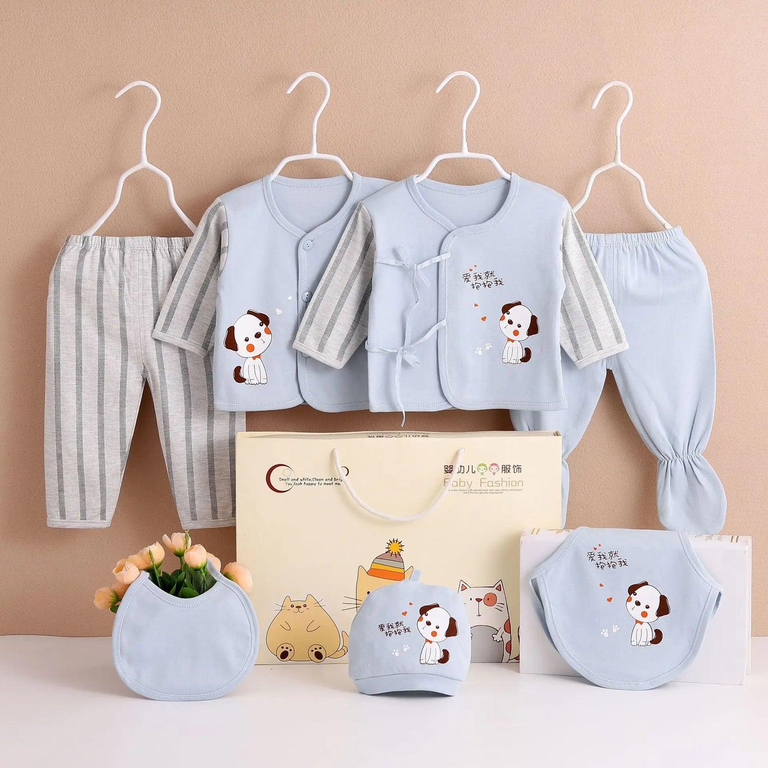 7 Pieces Newborn Clothes Pure Cotton Baby Set 0-3 Months Kids Suit Sets For Girls Boys Unisex Gifts
