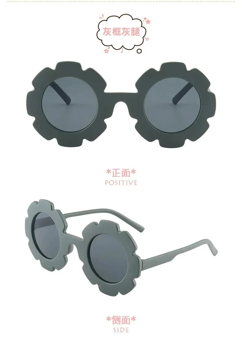 Children Sunglasses Flower Decorate Cute Baby Girls Summer Outdoor Sun Glasses Kids Boy UV400 Acrylic Eyewear Gifts