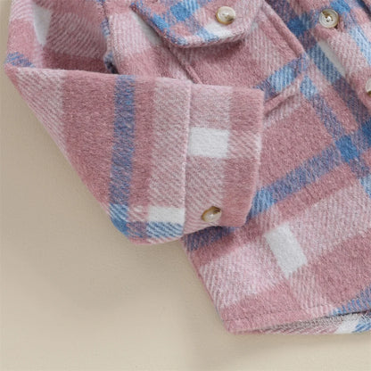 0-4Y Kids Boys Plaid Jacket Baby Autumn Clothing Long Sleeve Button Closure Hooded Plaid Outerwear Children Coats Streetwear